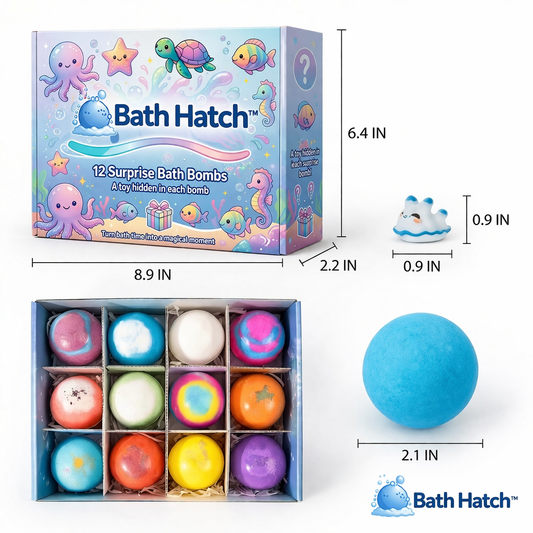 Bath Hatch™ 12PCS Bath Bomb with Surprise Toy Inside