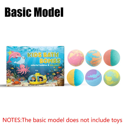 Kids Bath Bombs Set Surprise Hidden Glow in Dark Toys Natural Organic Salt Bath Fizz Balls Gift Set for Children Holiday Gift